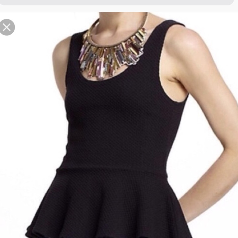 Anthropologie Ganni Black Peplum Top - Size Small